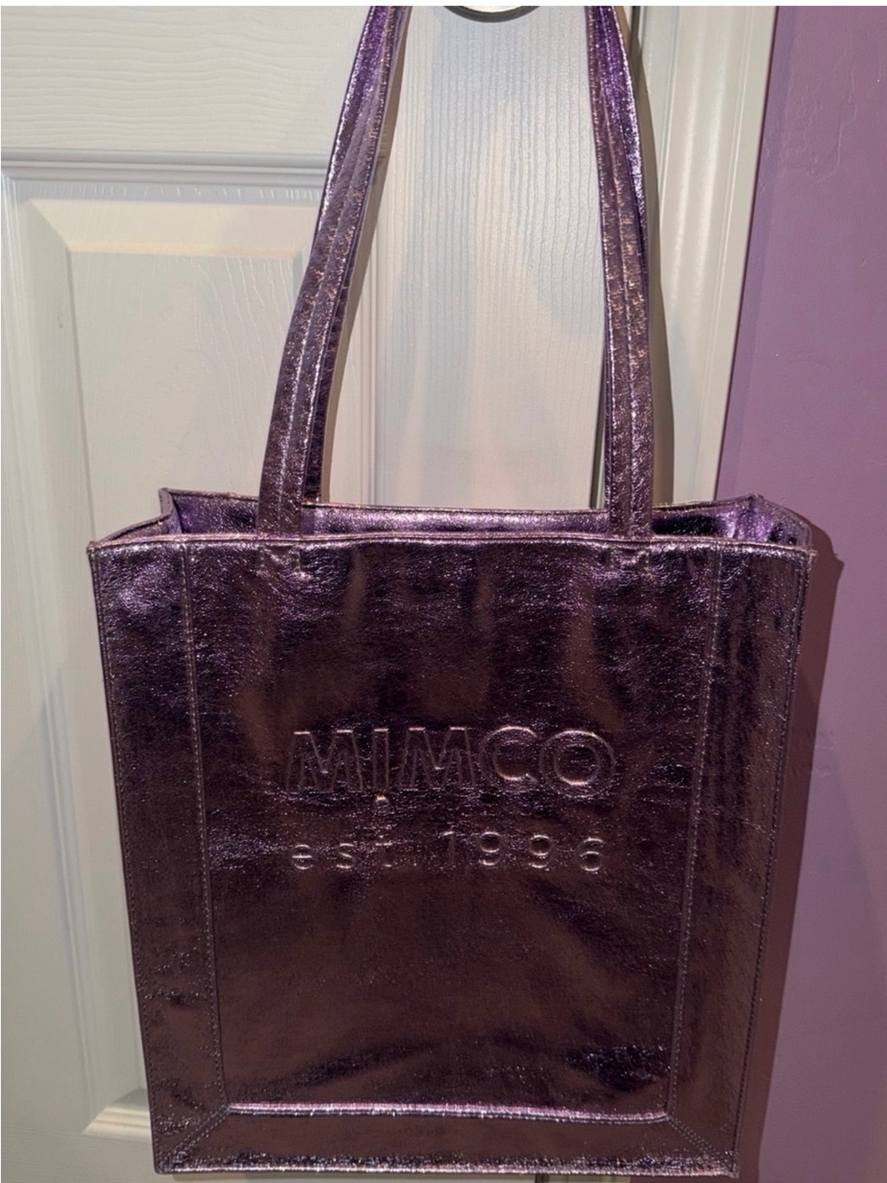MIMCO 1996 Pink lilac metallic tote